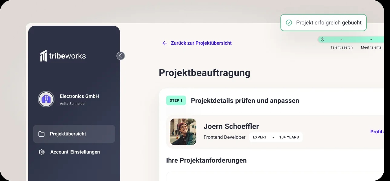 Einblick in die Projektbeauftragung tribeworks
