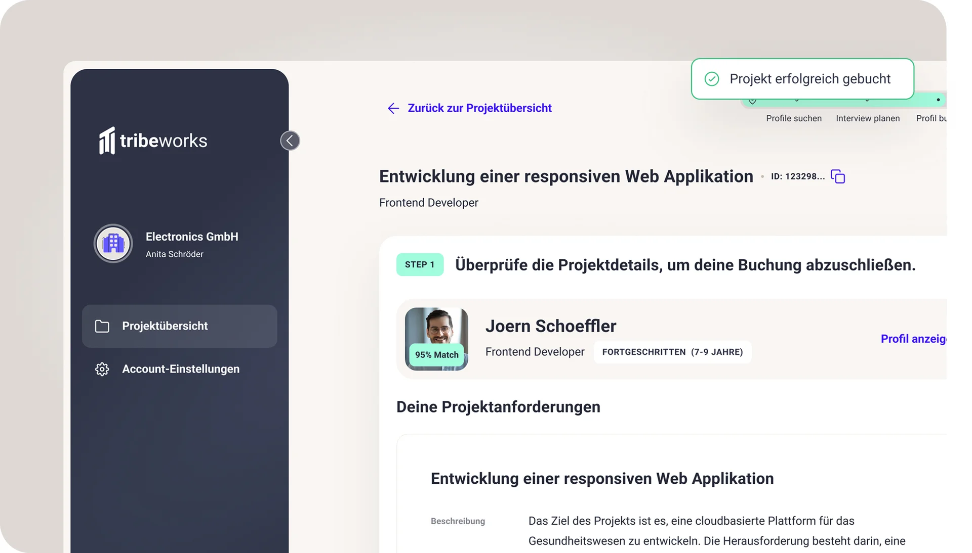 Einblick in die Projektbeauftragung tribeworks
