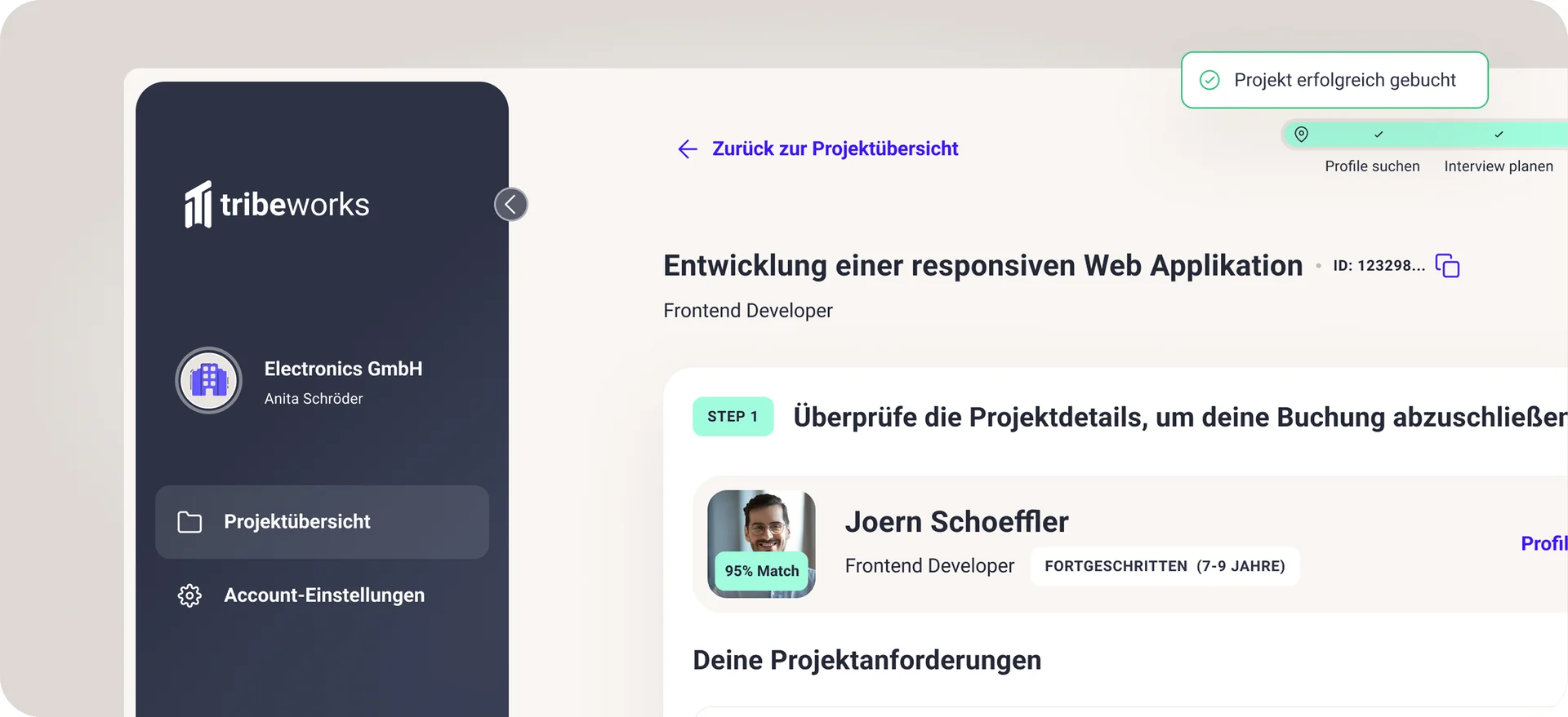 Einblick in die Projektbeauftragung tribeworks