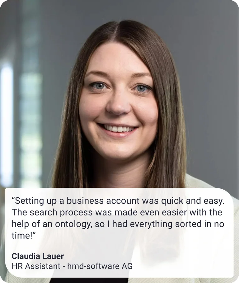 Customer testimonial on a freelancer platform in Germany, highlighting a fast and easy search experience on an IT freelancer website and IT freelancer portal.