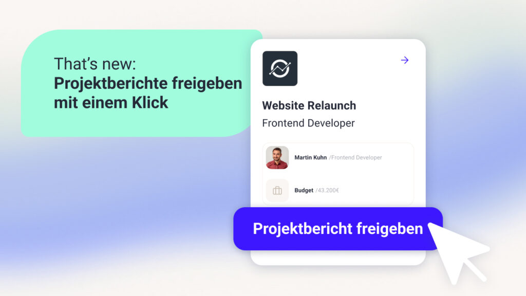 Visualisierung des tribeworks Timesheet Features: Freelancer und Kunden können Projektbericht direkt freigeben.